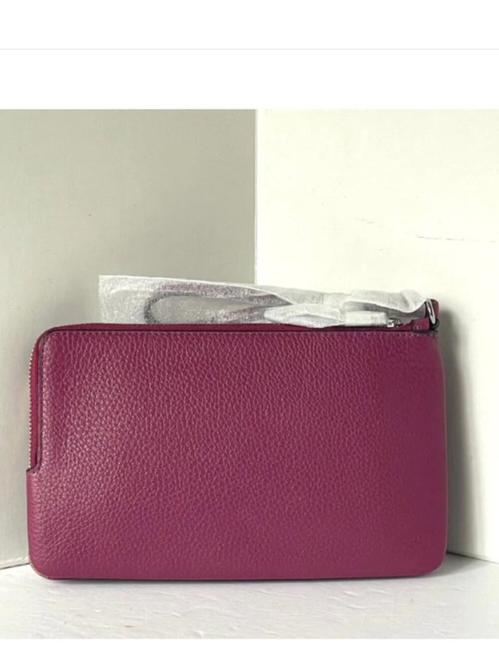Coach CAA84 Double Zip Phone Wallet Red Bow Signature Canvas Wristlet - Picture 2 of 9